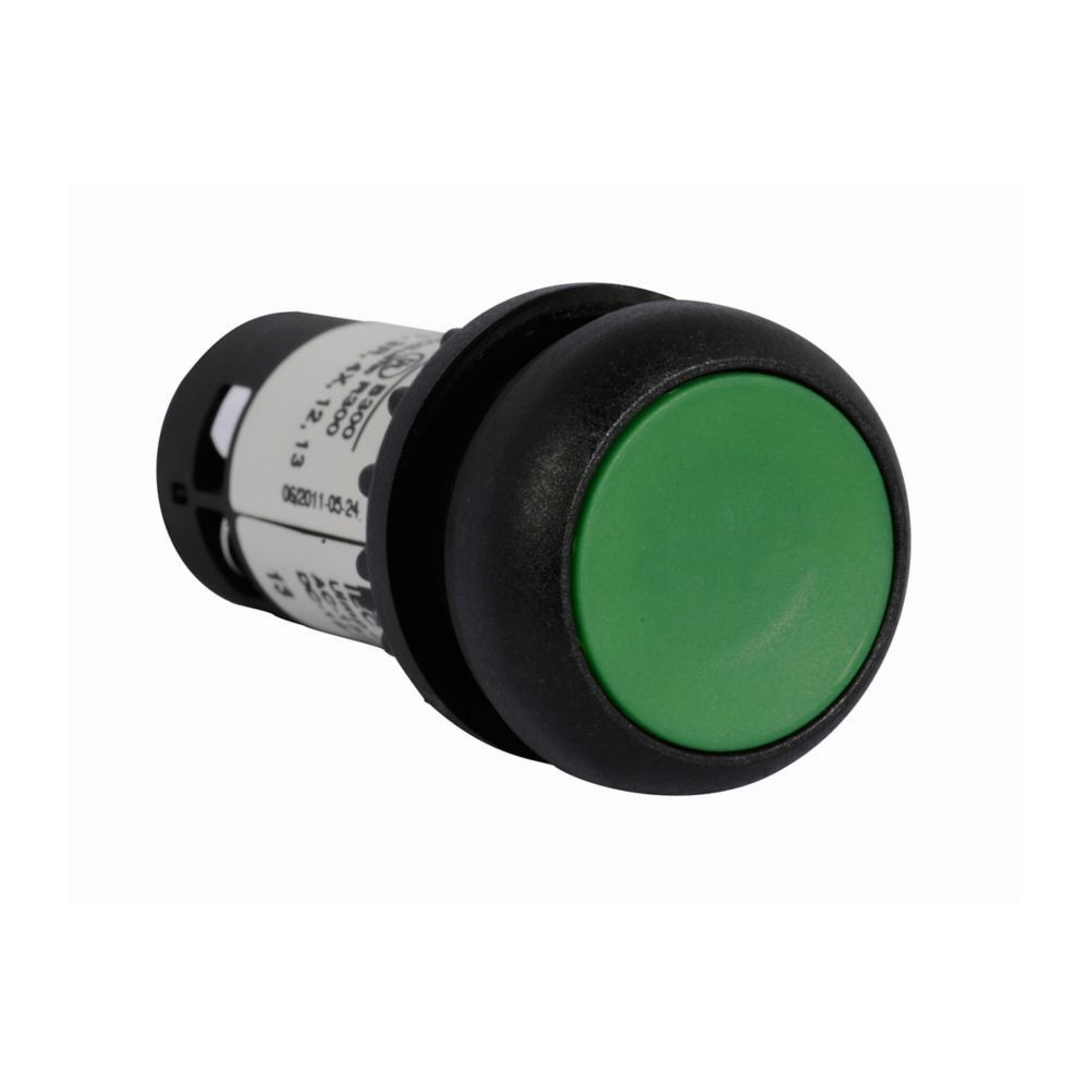 Eaton C22S-DR-G-K11 22.5 mm RQM Compact Pushbutton, Green Actuator, Black bezel [New]