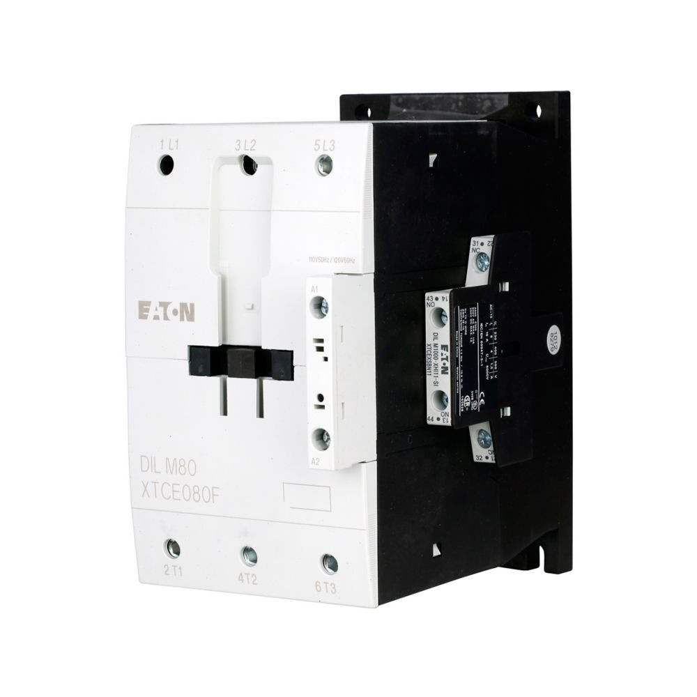 Eaton XTCE095FS1A IEC Contactor, 95A, Side-Mounted, 110 Vac 50 Hz, 120 Vac 60 Hz [New]