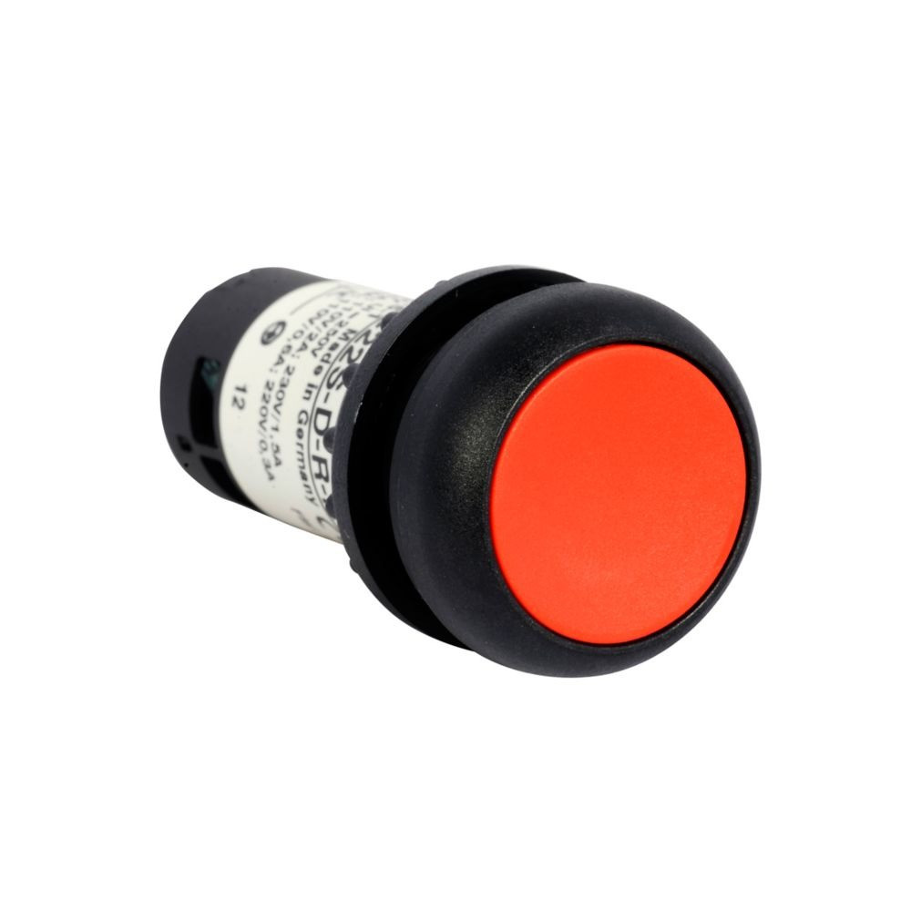 Eaton C22S-DR-R-K11 22.5 mm RQM Compact Pushbutton, Red Actuator, Black bezel [New]