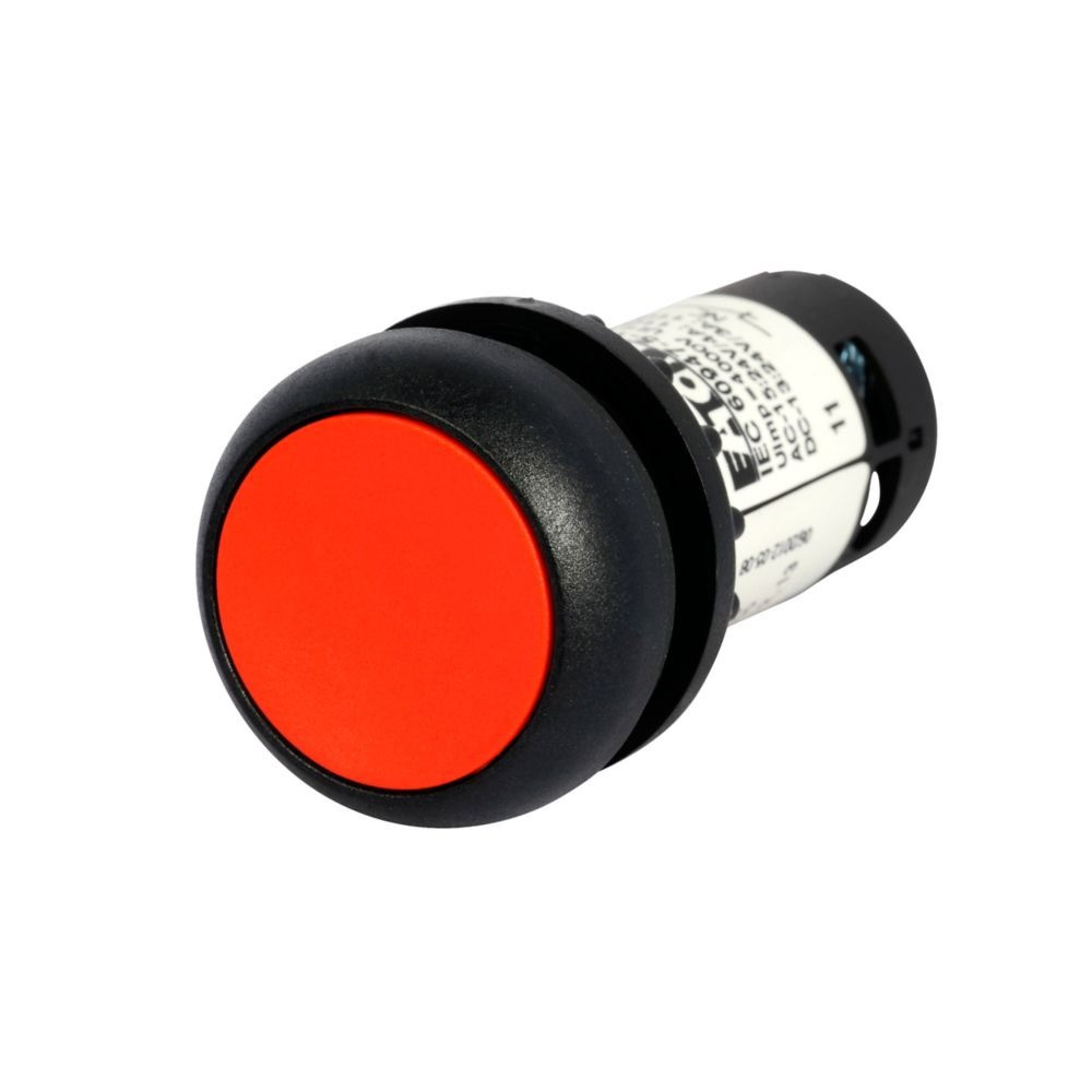 Eaton C22S-DR-R-K11 22.5 mm RQM Compact Pushbutton, Red Actuator, Black bezel [New]