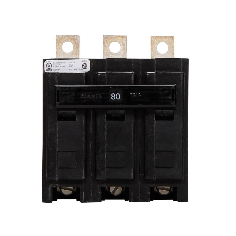 Eaton BAB3080H Quicklag Industrial Thermal-Magnetic Circuit Breaker, 80A [New]