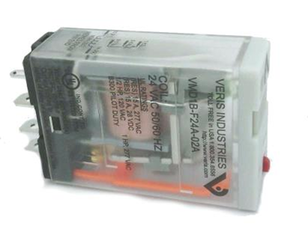 Veris VMD1B-F24A-02A Plug-In Relay, SPDT, 24 VAC 50/60 Hz Coil [New]
