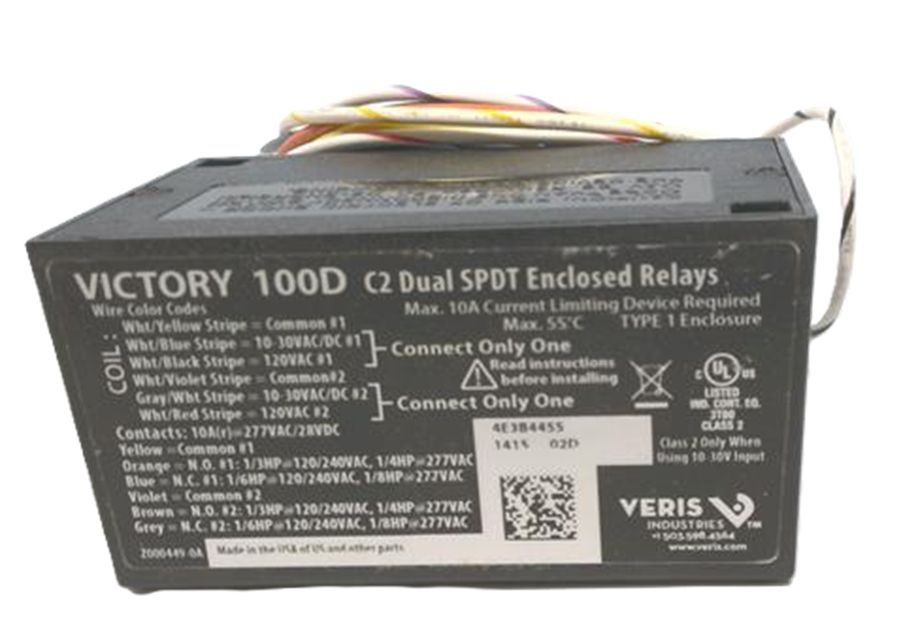 Veris V100D Victory 100D Enclosed Relay 10 to 30 VAC/VDC, 120 VAC Enclosed Relay [New]