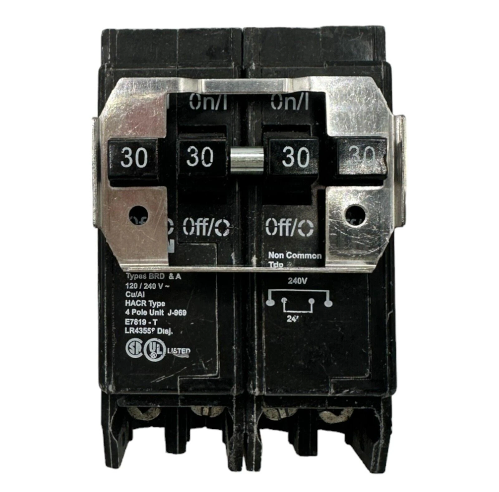 Eaton BQ230230 Circuit Breaker, Type BQ, 4-Pole, 2x 2-Pole 30A [New]