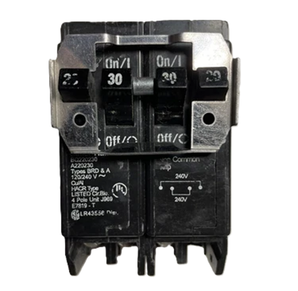 Eaton BQ220230 Circuit Breaker, Type BQ, 4-Pole, 1x 20A 1x30A, 120/240V [New]