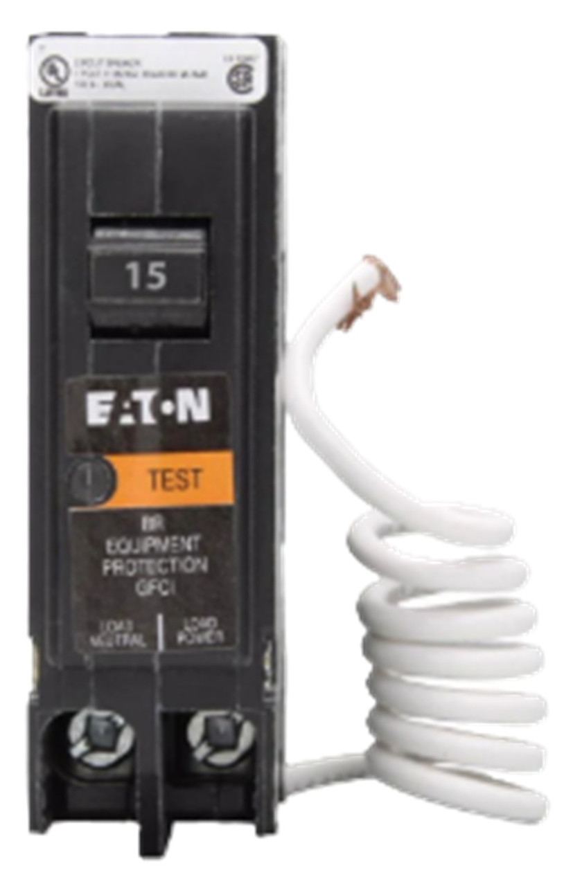 Eaton BRN115EP GFCI Circuit Breaker, 15A 1-Pole, 120/240V, BRN [New]