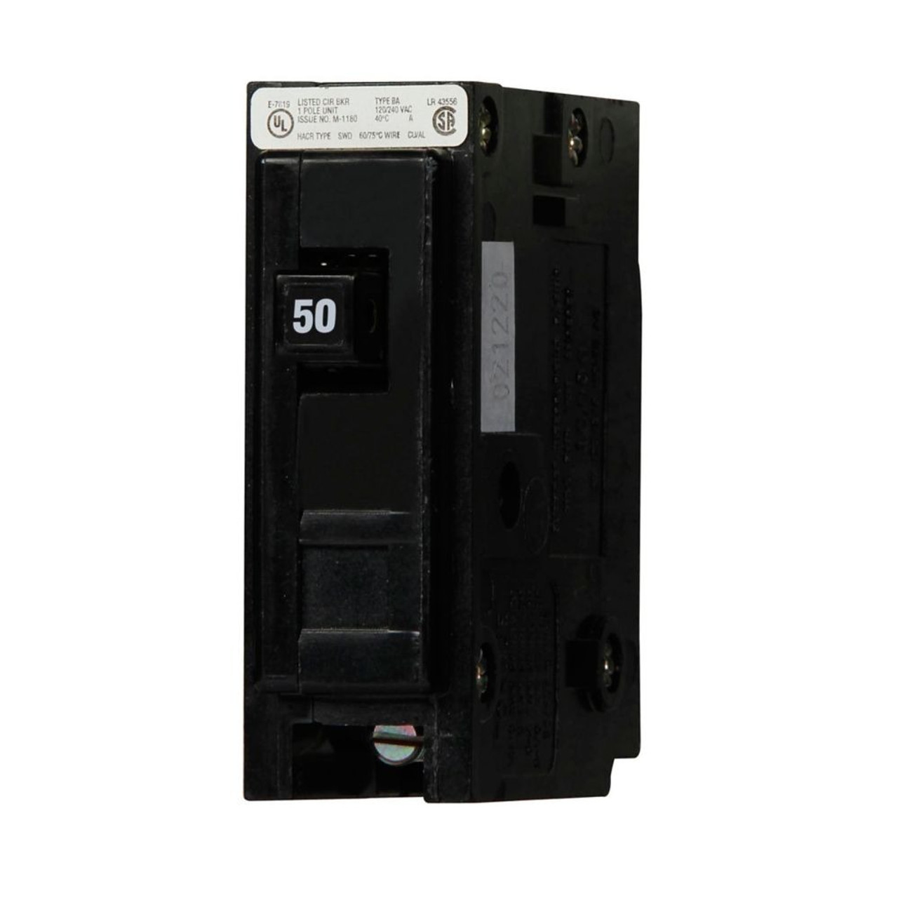 Eaton BAB1050 Circuit Breaker, Type BAB, 50A, 1-Pole, 10 kAIC, 120/240V [New]