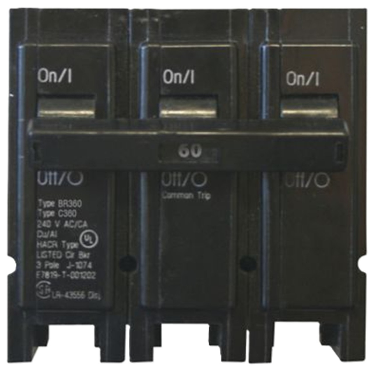 Eaton BR360 Circuit Breaker, Type BR, 60A, 3-Pole, 240V [New]