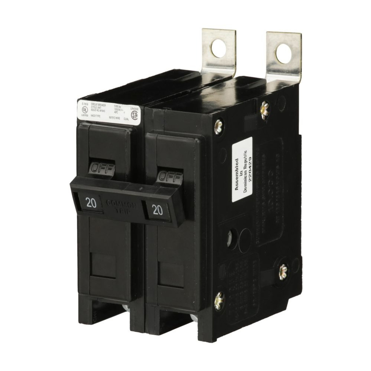 Eaton BAB2035 Circuit Breaker, Type BAB, 35A, 2-Pole, 120/240V [New]