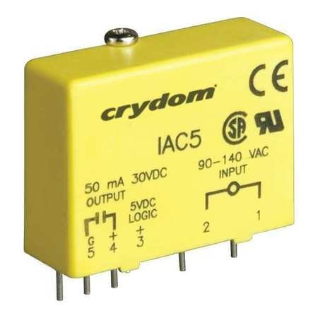 Crydom IAC5 Plug-In Input Module, 90-140 VAC/VDC, 5 Logic Voltage, 50mA DC, 16mA [New]