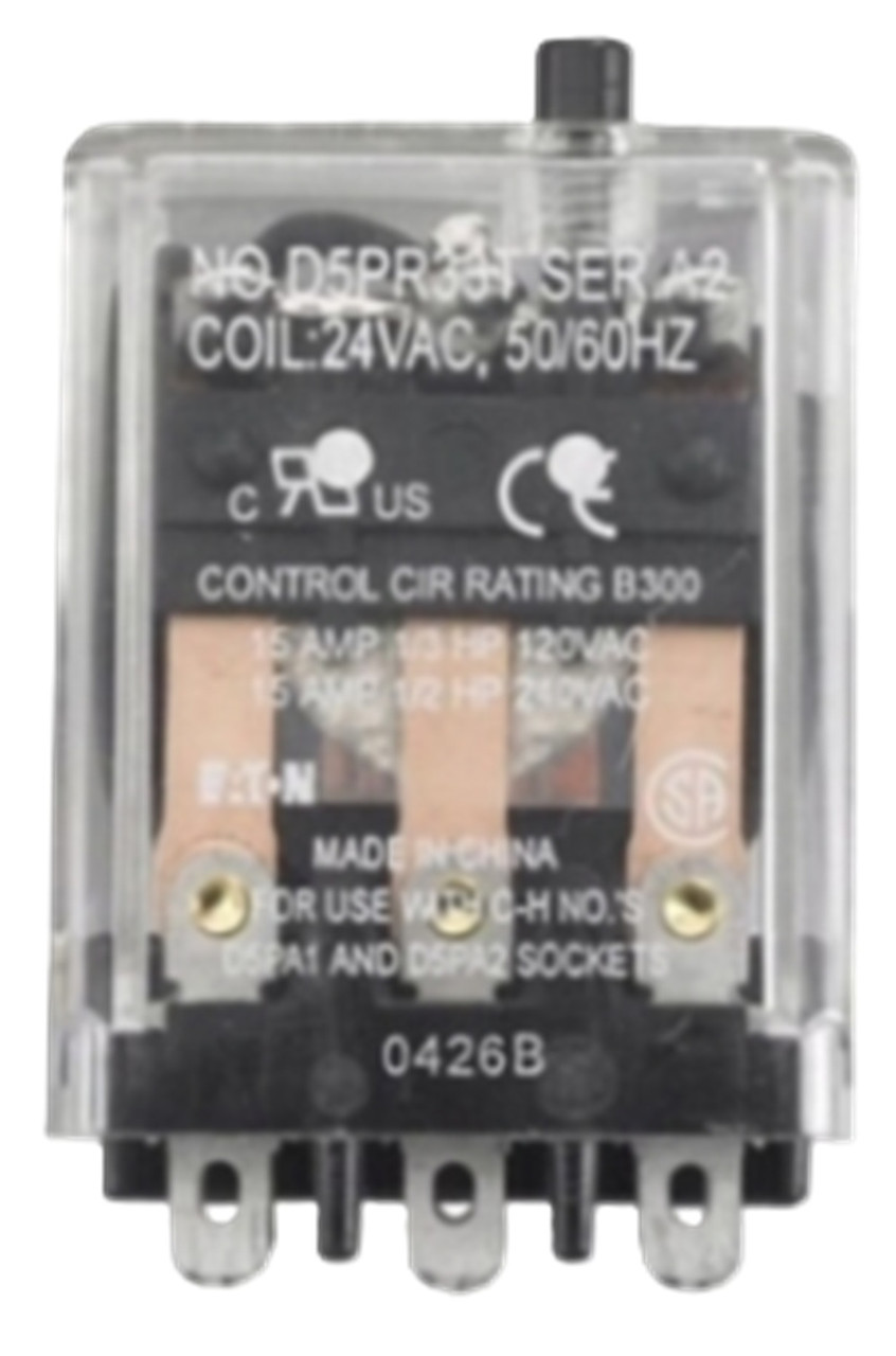 Eaton D5PR33T General Purpose Plug-In Relay, 24V Coil, 3PDT [New]