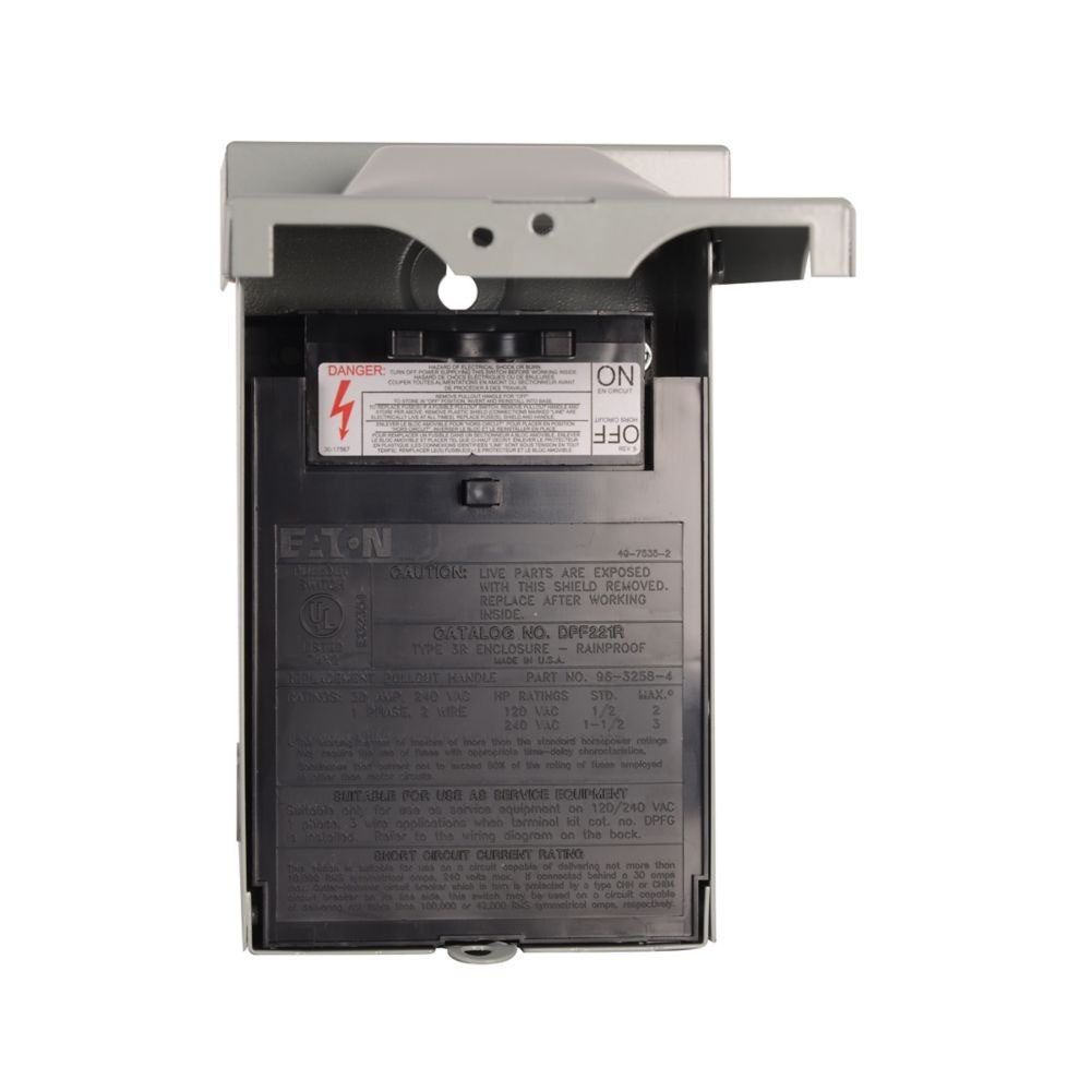 Eaton DPF221RP Air Conditioning Disconnect, Fused Pullout, 30 A, 120/240V [New]