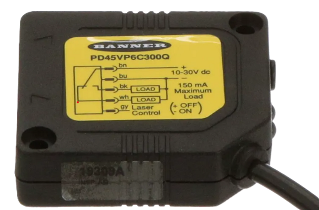 Banner PD45VP6C300Q 71509 PicoDot Series Sensor, Laser Convergent [New]