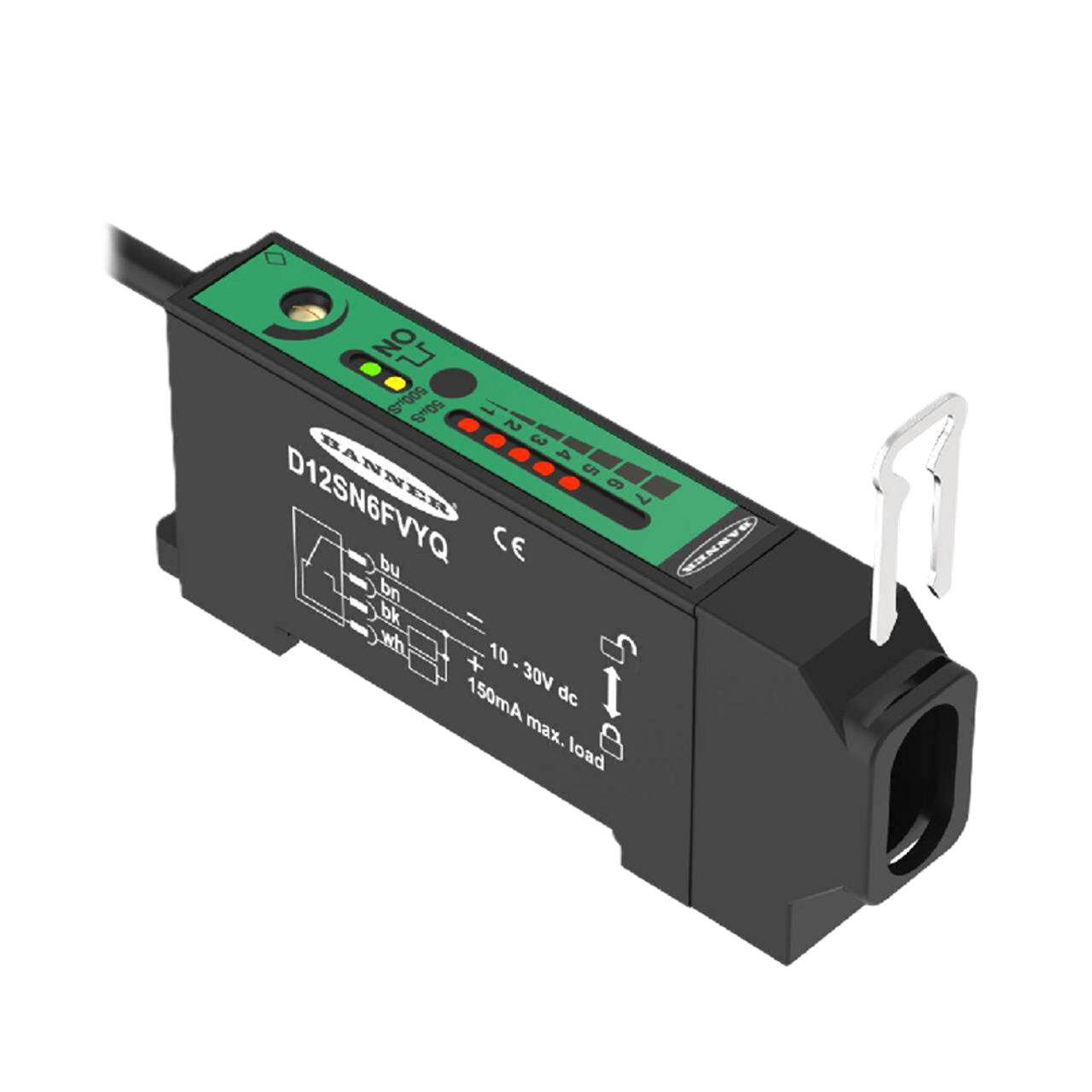 Banner D12SN6FVYQ 35402 High Speed Glass Fiber Optic, 10-30 V dc [New]
