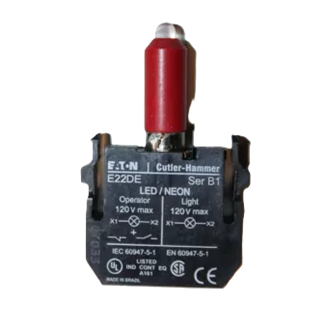 Eaton E22DE Pushbutton Light Unit, Without Lamp, LED, E22 22.5 mm [New]