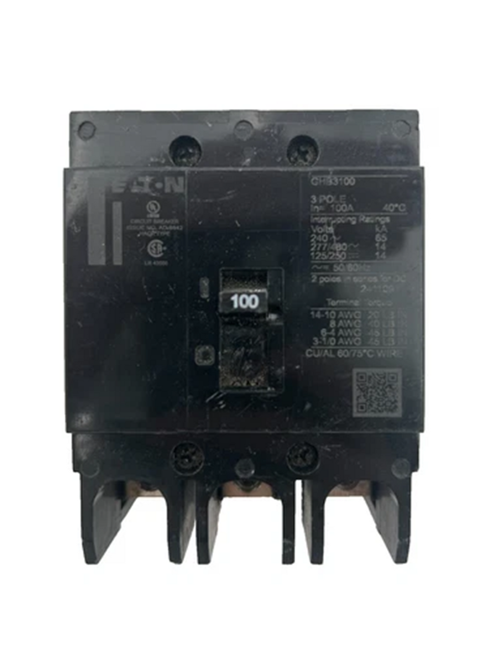 Eaton GHB3100 Circuit Breaker, Type GHB, 100A, 3-Pole, 480Y/277 Vac [New]
