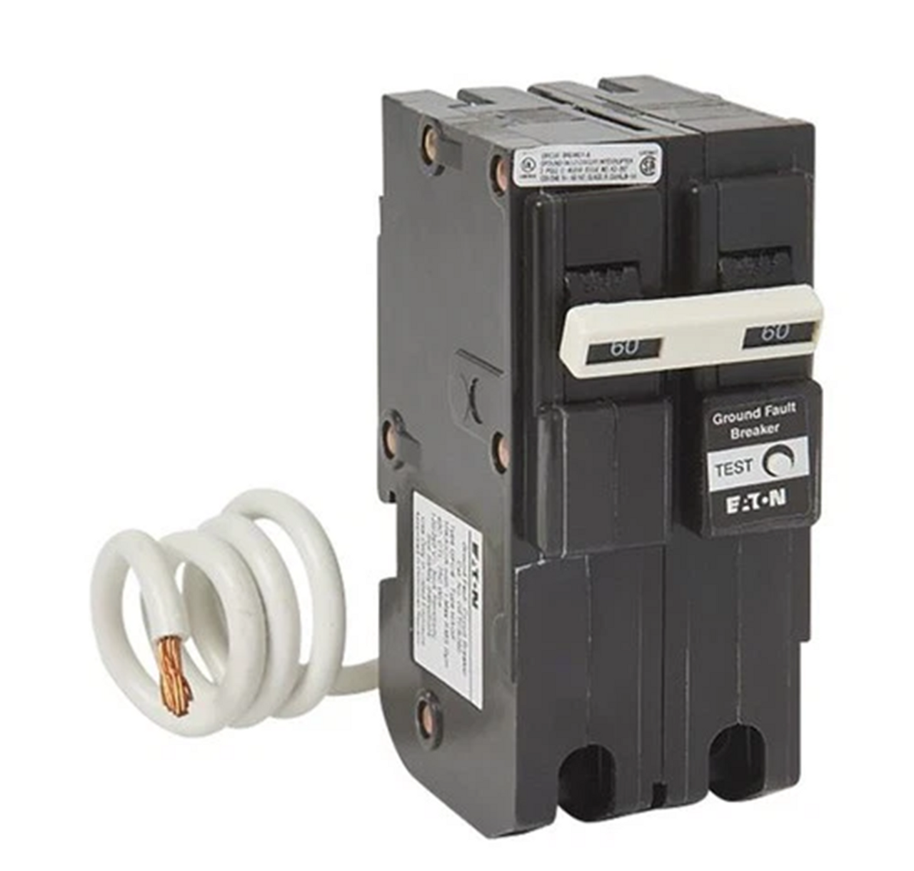 Eaton GFTCB260 GFCI Circuit Breaker, 60A, 120/240V, 2-Pole [New]