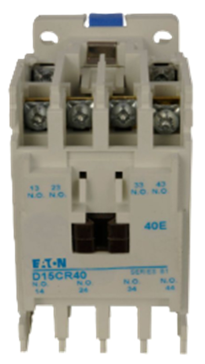 Eaton D15CR40BB Multi-Pole Relay, 4-Pole, 220/240V Coil, 4NO [New]
