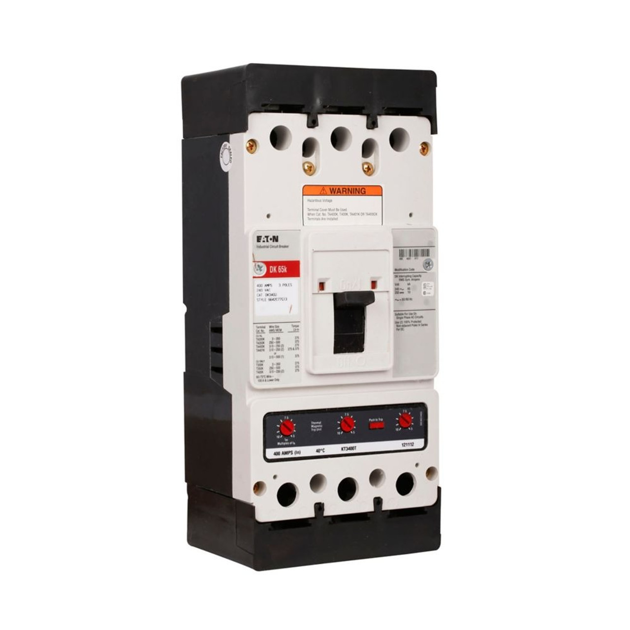 Eaton DK3400W Circuit Breaker, 400A, 3-Pole, K-Frame [New]