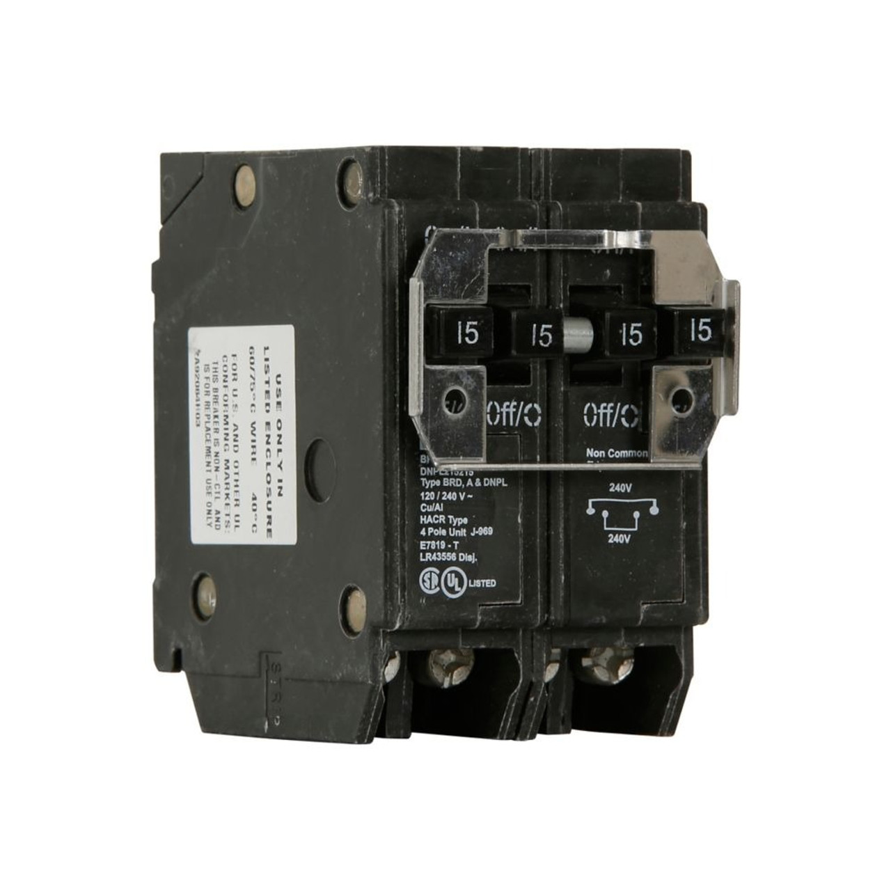 Eaton DNPL154015 Circuit Breaker, CMP CPL, Quadplex Independent Trip, 2x 15A 2x 40A [New]