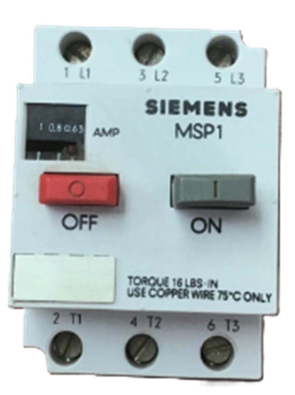 Siemens MSP10E Manual Motor Starter Protector, 0.63...1 A [New]