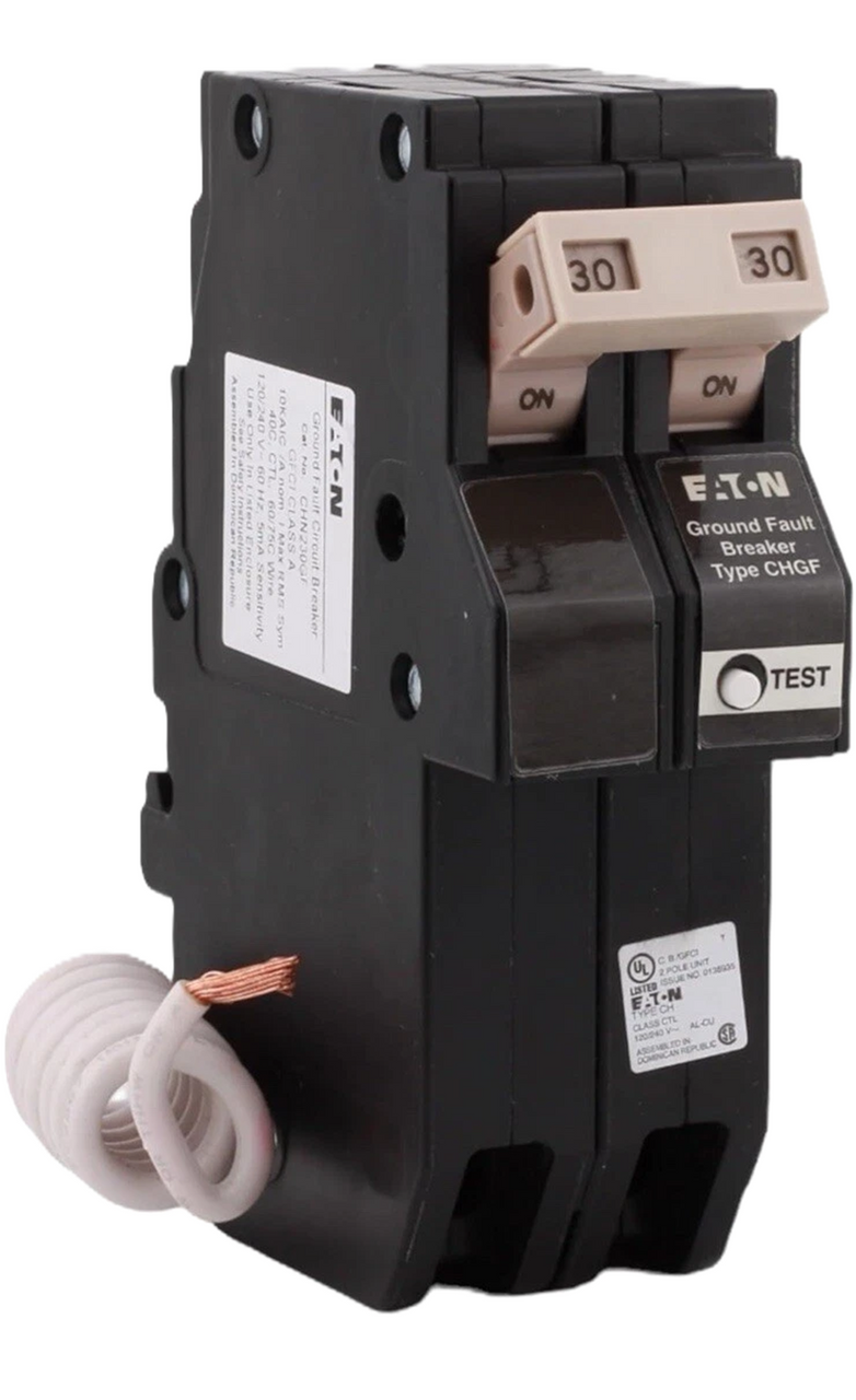 Eaton CHN230GF GFCI Circuit Breaker, Type CH, 30A, 2-Pole, 120/240V [New]