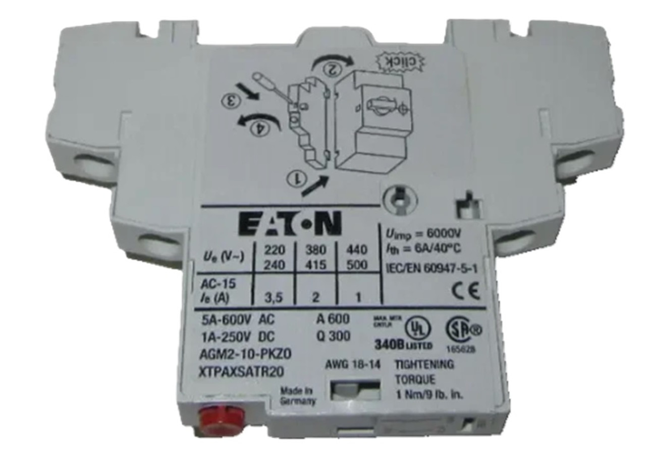 Eaton XTPAXSATR20 XT Indicating Auxiliary Contact, 2NO [New]
