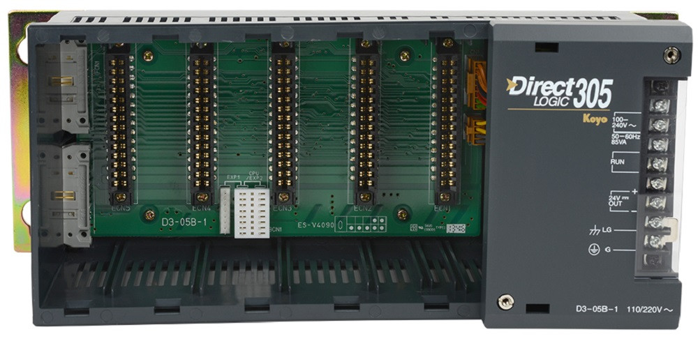 PLC Direct Koyo D3-05B-1 Direct Logic 305 Chassis Rack, DL305 I/O Base, 5-Slot [Refurbished]