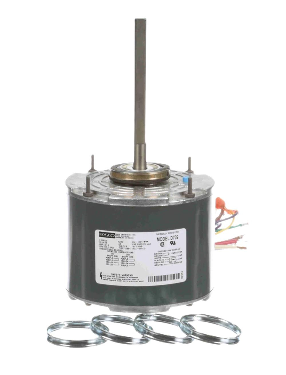 Fasco D739 1/4 HP 1075 RPM 208-230V Condenser Fan Motor [New] - B2E ...