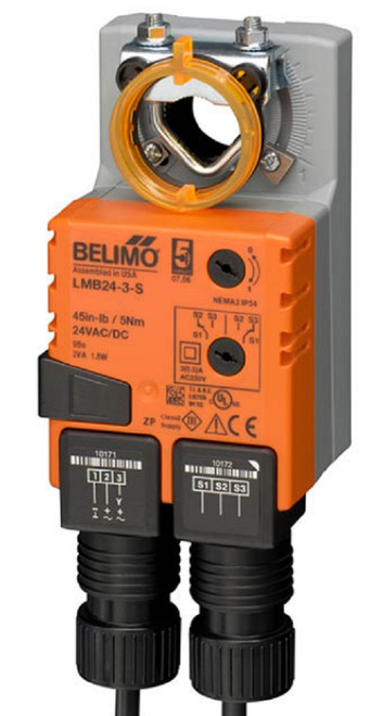 Belimo LMB24-3-S Damper Actuator, 45 in-lb [5 Nm], Non Fail-Safe Floating Point [New]