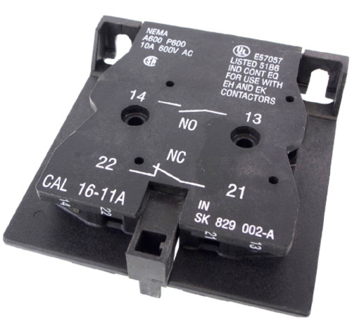 ABB CAL16-11A Auxiliary Contact Block, 2-Pole Screw Type, Left Side Mount [New]