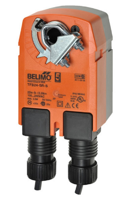 Belimo TFB24-SR-S Actuator, 22 in-lb 2.5 Nm, Spring Return, 2...10 V, Modulating [New]