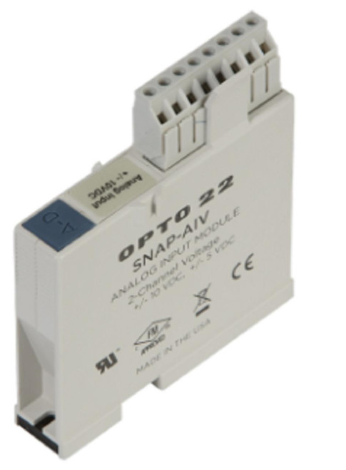 Opto 22 SNAP-AIV Refurbished, analog input module for industrial automation applications.