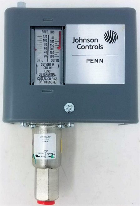 Johnson Controls P70AA-119C 119C Single Pole High Pressure Control, 50/300 psig [New]