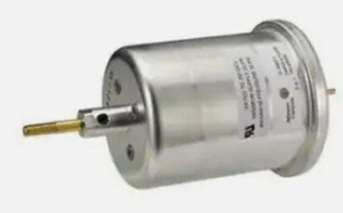Johnson Controls D-3062-1, industrial fuel filter with metal cylindrical body and attached fuel line fitting