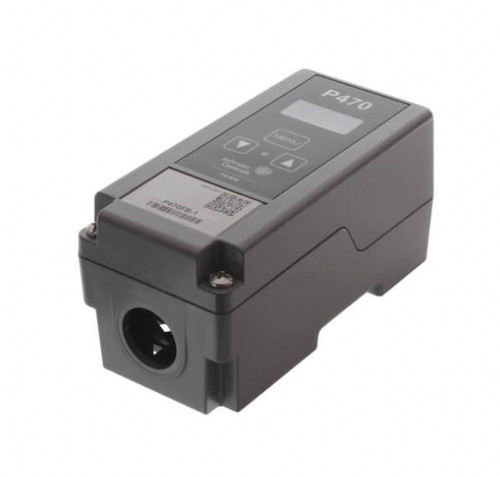Johnson Controls P470FB-1, electronic control module with digital display and wiring connection port.