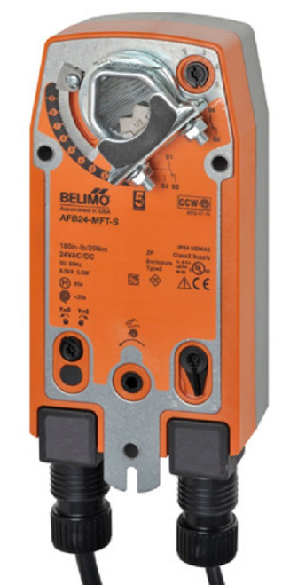 Belimo AFB24-MFT-S Damper Actuator, 180 in-lb 20 Nm, Spring Return, 2...10 V [New]