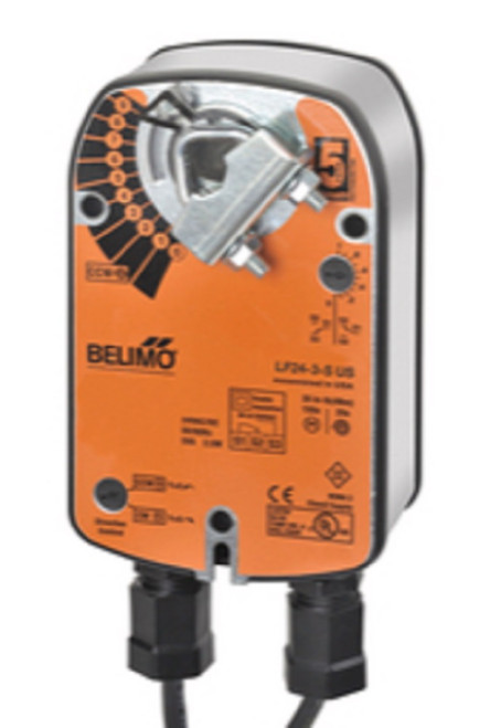 Belimo LF24-3-S US Damper Actuator, 35 in-lb 4 Nm, Spring Return Floating Point, [New]