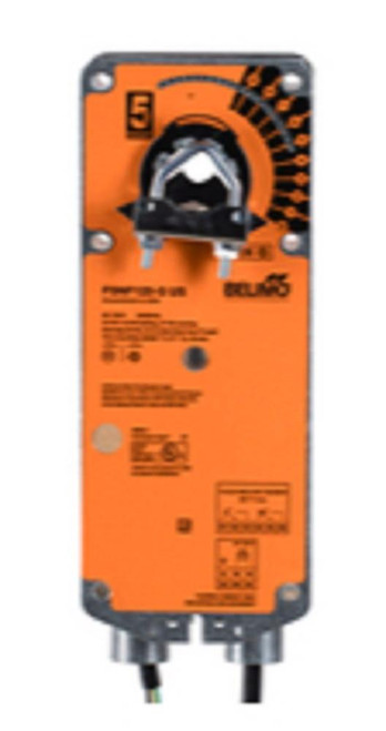 Belimo FSNF120-S US, industrial proportional control valve actuator with orange housing and control dial.