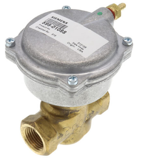 Siemens 256-02008 1/2" 2-Way N/C Brass Valve Actuator, 10-15 PSI, F x F(2.5 Cv) [New]