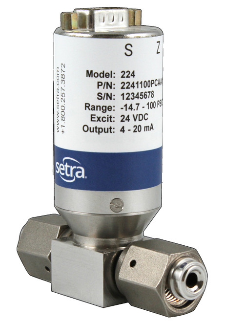 Setra 2241100PG4T3306J 0-100 PSIG Range, 10-30 VDC Excitation, 0.2 - 5.2 VDC Out [New]