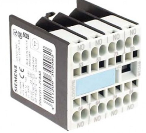 Siemens 3RH1911-2FA40 Auxiliary Switch Block, 40, 4 NO EN 50005 Spring-Type, S00 [New]