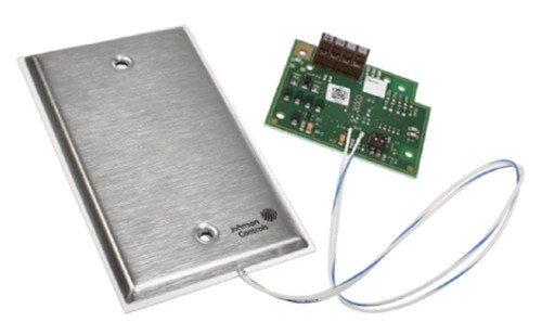 Johnson Controls NS-FTN7003-0, electronic control module with metal housing and circuit board for building automation.