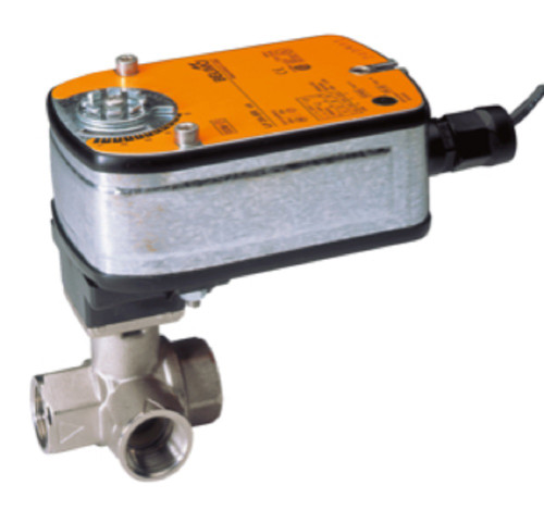 Belimo B325L+LF24-MFT-S Ball Valve (BV), 1", 3-Way, Cv 11, With Actuator, 24 V [New]