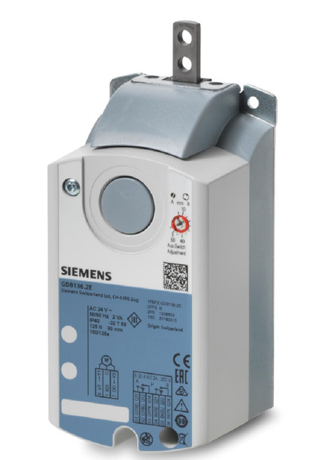 Siemens GDB136.2E Linear Air Damper Actuator, AC 24 V, 3-Position, 125 N, 150 s [New]