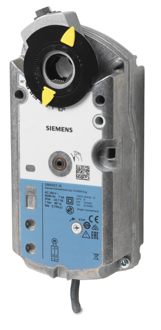 Siemens GMA321.1E Rotary Air Damper Actuator, AC 230 V, 2-Position, 7 Nm, 90/15s [New]