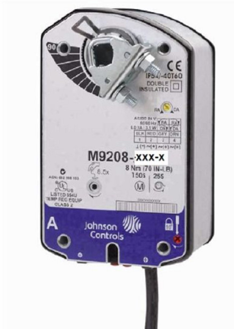 Johnson Controls M9208-AGC-3G Electric Motor Actuator, 70 in-lb/8 Nm, Spring Ret [New]