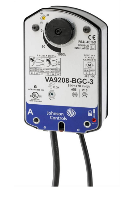 Johnson Controls VA9208-GGC-3 On/Off & Floating Electric Spring-Return Actuator [New]