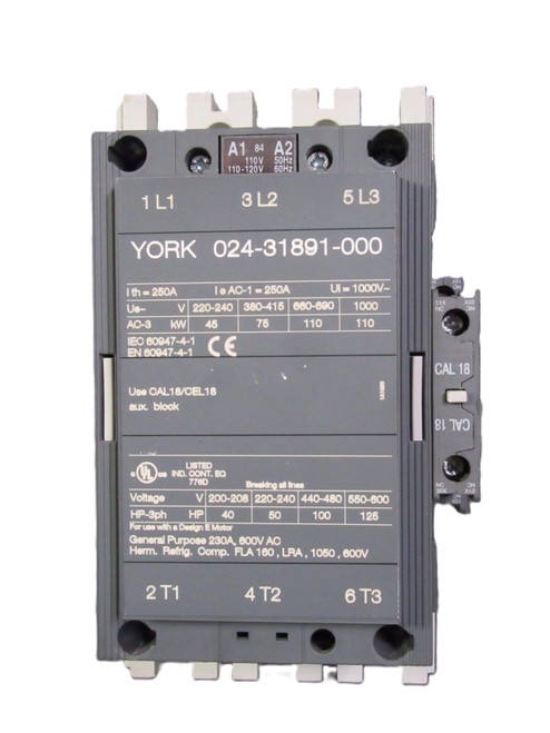 York Controls Johnson Controls 024-31891-000 Contactor, Made By ABB [Refurbished]