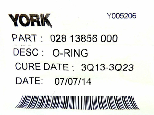 York Controls Johnson Controls 028-13856-000 O-Ring For Compressor Service Repair [New]
